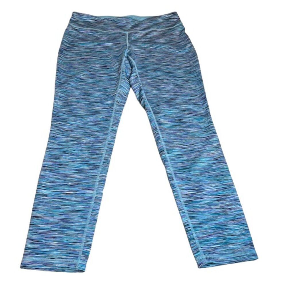 Ideology Crop Leggings Space‎ Dye Aqua Blue Size Large
